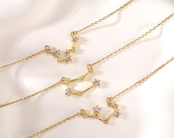 Zodiac Bracelet|Constellation Bracelet with Zircon Crystals|Celestial Jewelry Zodiac Sign Bracelet|Birthday Gift|Mom Gift|Sister Bracelet
