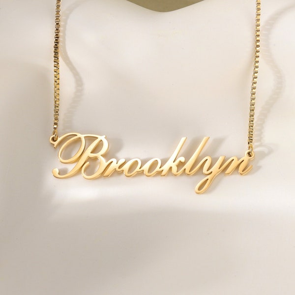 Minimalist Gold Necklace with Name|Customized Letter Name Necklace|Unisex Handmade Nameplate Necklace|Personalized Name Jewelry