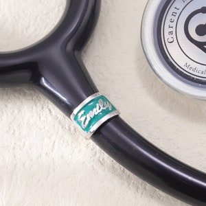 Enamel Stethoscope ID Tag|Stethoscope Personalized Name Tag|Stethoscope Charm|Name Badge|Medical Assistant|Nursing Graduation Gift