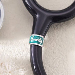 Enamel Stethoscope ID Tag|Stethoscope Personalized Name Tag|Stethoscope Charm|Name Badge|Medical Assistant|Nursing Graduation Gift