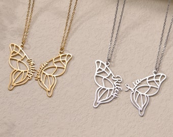 Best Friends Necklace Set|Custom Two Butterfly Necklace|Personalized BFF Necklace for 2|Butterfly Wing Friendship Necklace|Sister Necklace