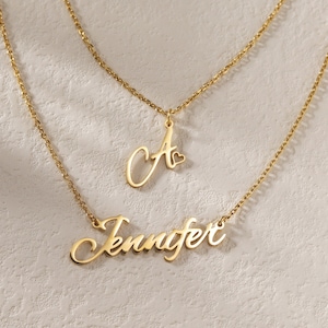 Collar personalizado de nombre de doble capa / Collar inicial personalizado / Collar de nombres de niños / Nombres delicados Joyería / Regalo de aniversario para pareja