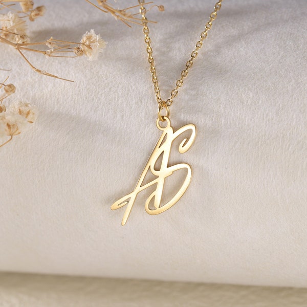 Two Letter Initial Necklace|Custom Two Letter Necklace|Couple Letter Initial Necklace|Personalized Double Letter Pendant|Christmas Gifts