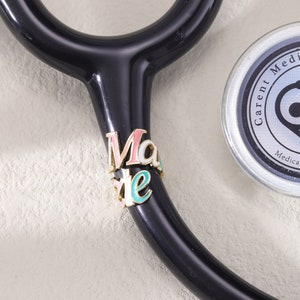 Enamel Stethoscope ID Tag|Stethoscope Personalized Colored Name Tag|Stethoscope Charm|Name Badge|Medical Assistant|Nursing Graduation Gift