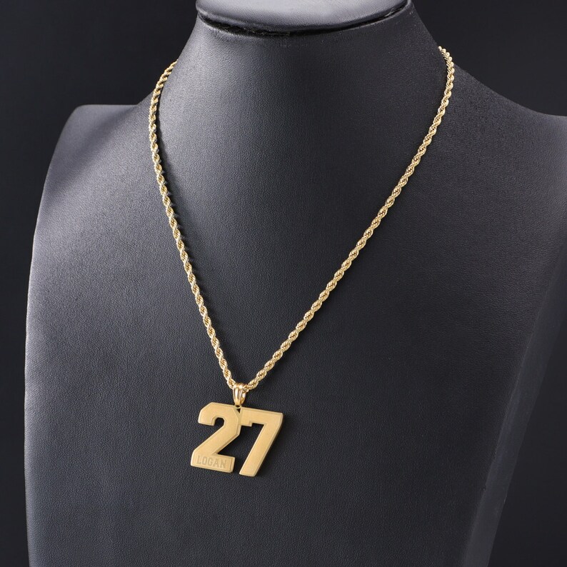 Customized Engraved Sport Number Necklace With Nameyear - Etsy