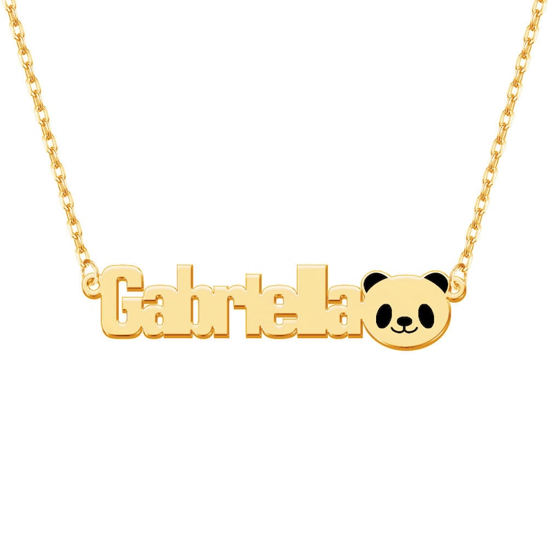 Customized Panda Bear Necklace With Namepersonalized Panda - Etsy