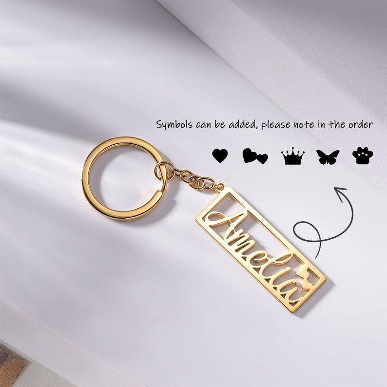Personalized Name Keychain with HeartCustom Letter Key ChainYour Name KeyringsName Key Chain with Multiple FontsBirthday Gift for Women image 4