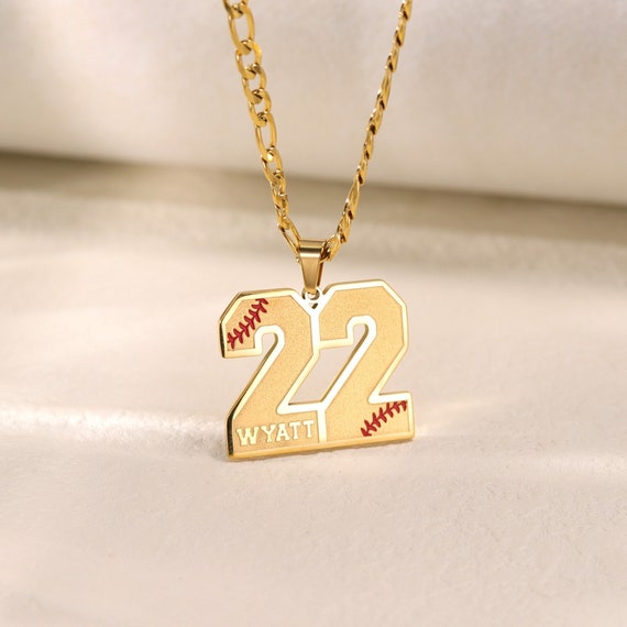 Customized Engraved Sport Number Necklace With Name|baseball Lace