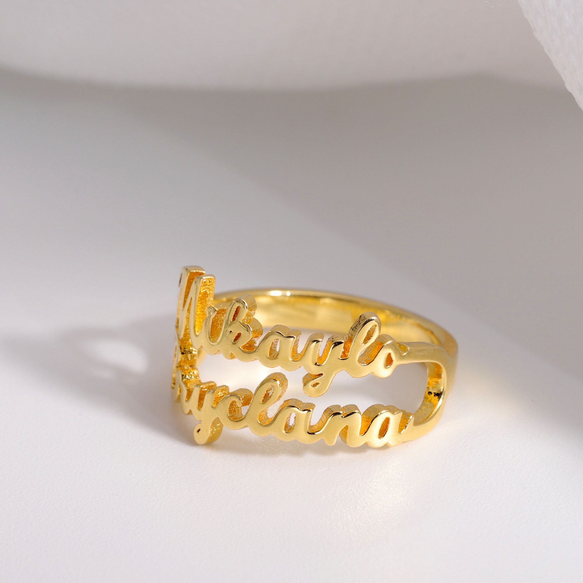 New model gold name hotsell ring