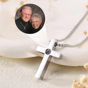 Men&#39;s Cross Projection Necklace|Personalized Picture Necklace for Dad|Custom Men&#39;s Jewelry|Pendant Photo Necklace Gift|Father&#39;s Day Gifts