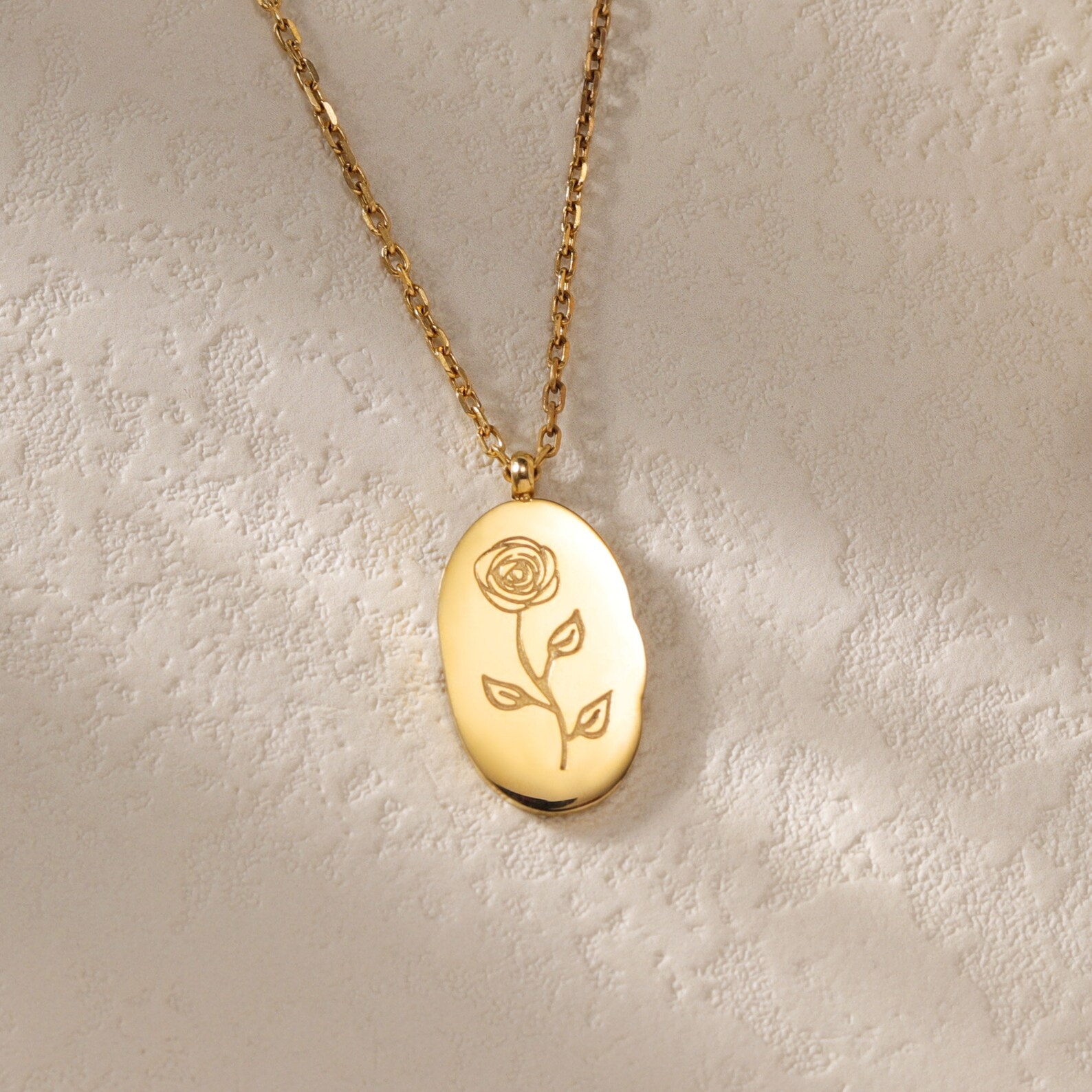 Gold Birth Flower Necklace With Namecustom Floral Zodiac - Etsy