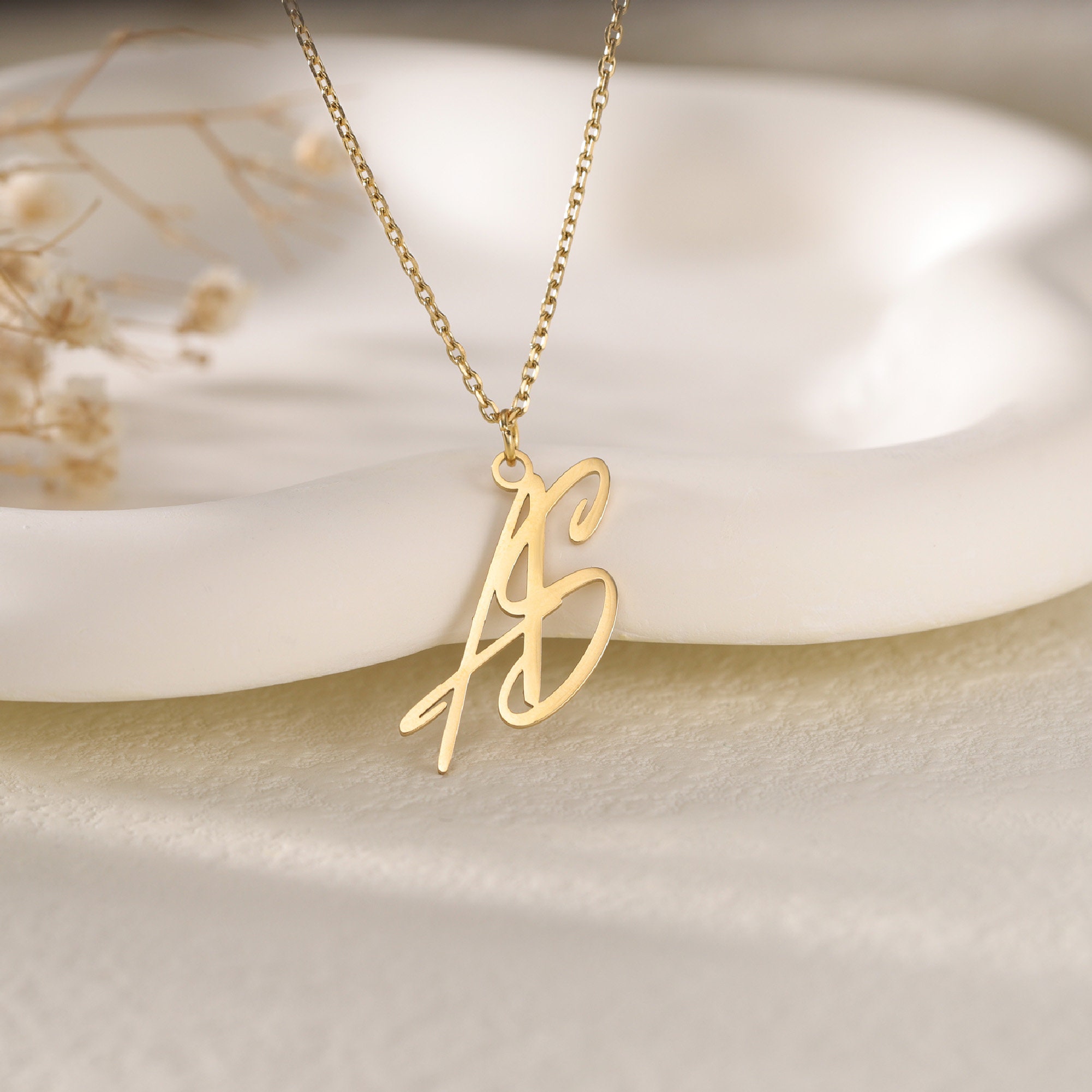 Personalized Two Initial Necklace, Custom Couple Letter Necklace, Double Letter Pendant Jewelry, Christmas Gifts, Gift for Her