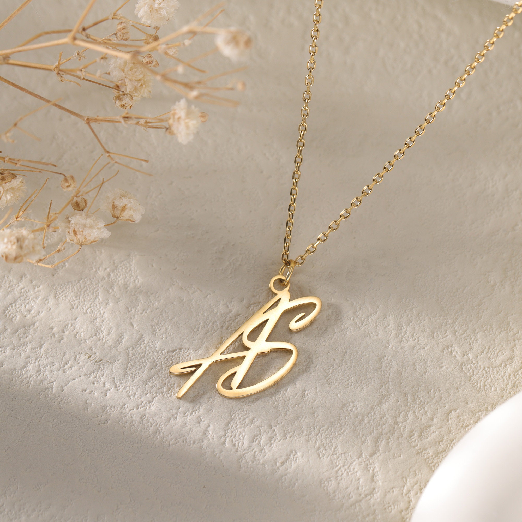 Personalized Two Initial Necklace, Custom Couple Letter Necklace, Double Letter Pendant Jewelry, Christmas Gifts, Gift for Her