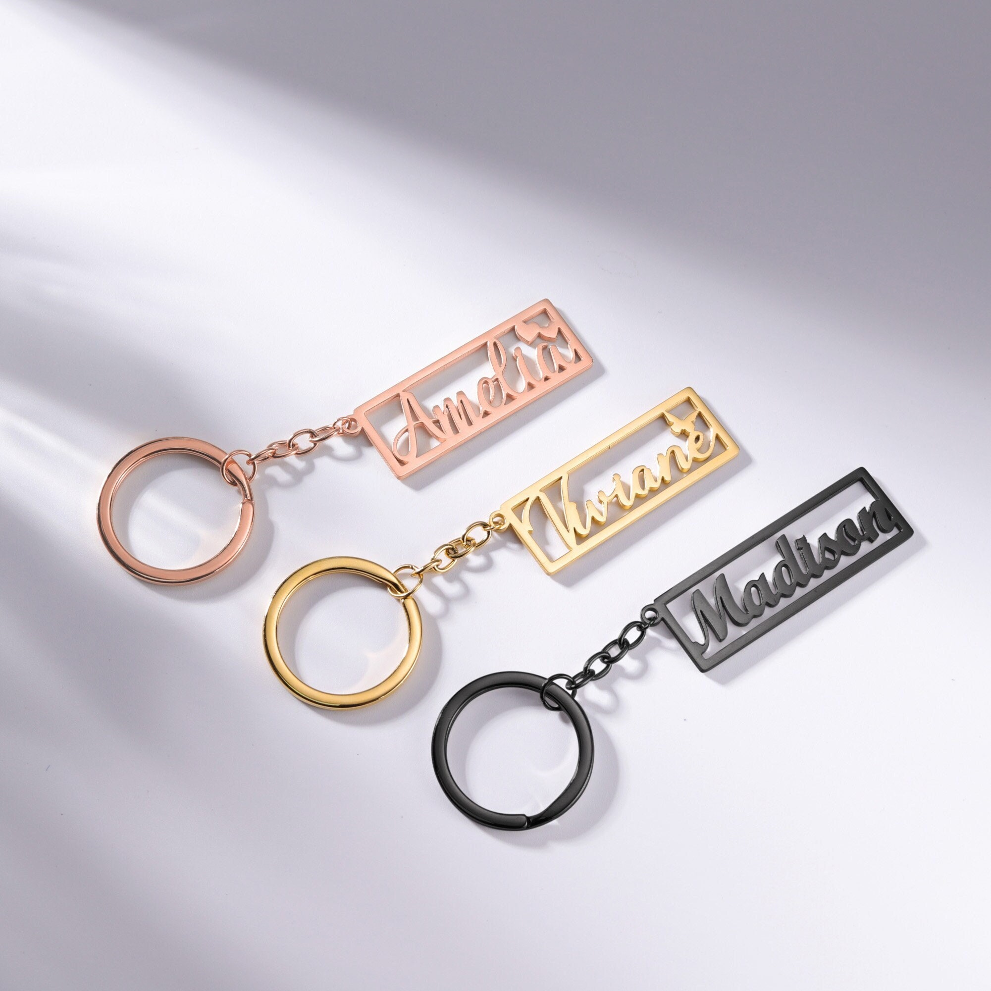Metal name keychain sale
