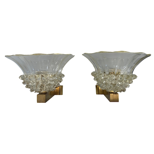 1970's Murano Half Rostrato Glass Sconce - 2 Available (price is for 1)