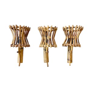 Italian Lantern Bamboo Wall Lights - 3 Available