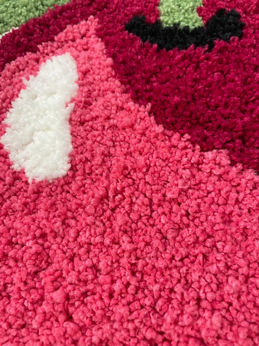 SUPER DEAL cherry Bomb Fluffy Tufted Rug Red Cherries Etsy