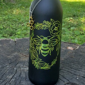 Floral honey bee incense burner bottle