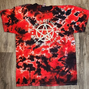 MADE TO ORDER Pentagram blasphemy tie dye tshirt. Glows in the dark. Sizes small-5xl available