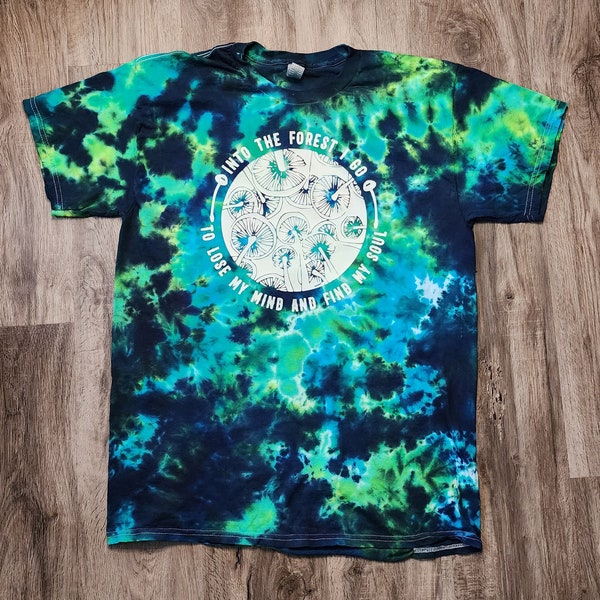 MADE TO ORDER Glow in the dark into the forest hand dyed tie dye tshirt. Sizes small-5xl available