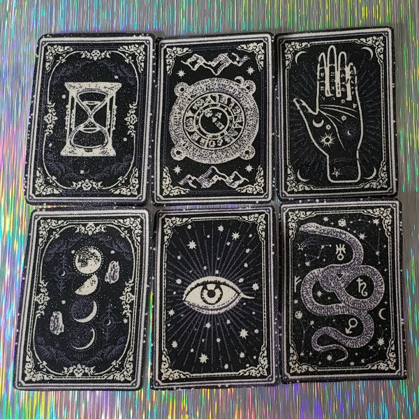 Sparkly glitter tarot card iron on patches about 2x2.5in