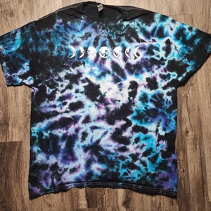 MADE TO ORDER Glow in the dark moon phase tie dye tshirt. Sizes small-5xl available