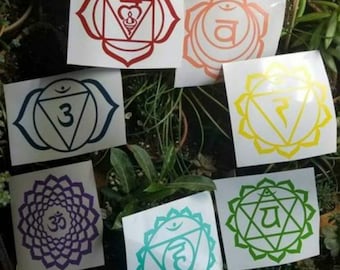 2x2 in chakra decal pack, all 7.