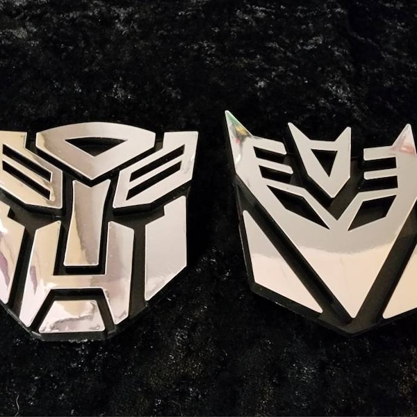 Autobot or Decepticon plastic car emblem