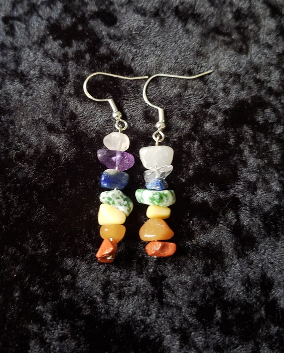 Rainbow Crystal Gemstone Chip Hypoallergenic 925 Silver