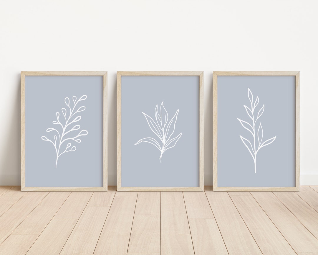 3 Piece Art Prints ,floral Wall Art, Minimal Set Prints Art, Boho Wall ...