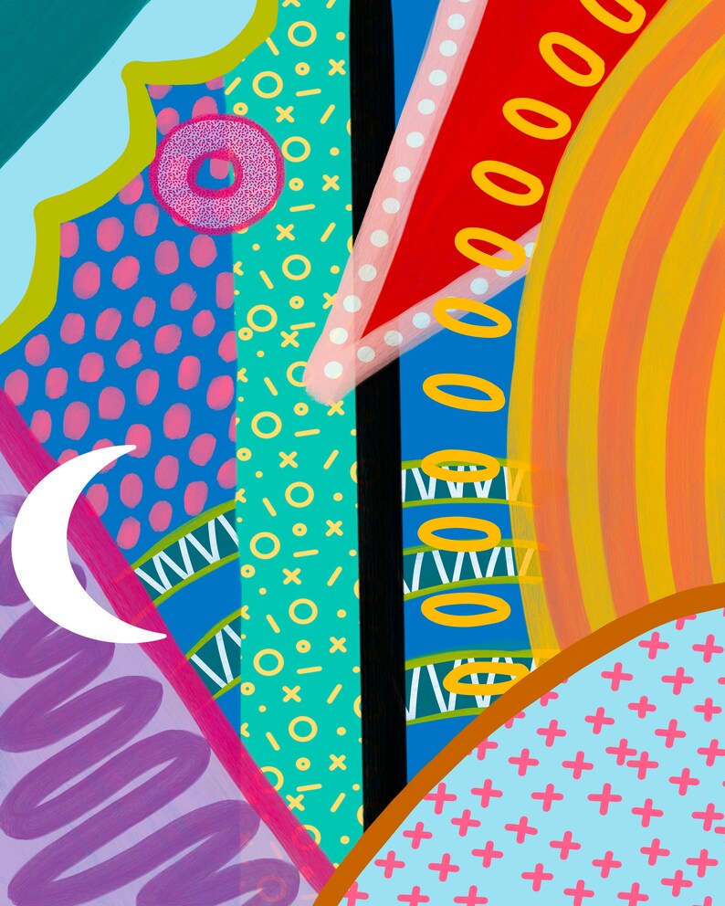 Gallery Wall Prints, Set of Vivid Prints, Colorful Wall Art, Abstract