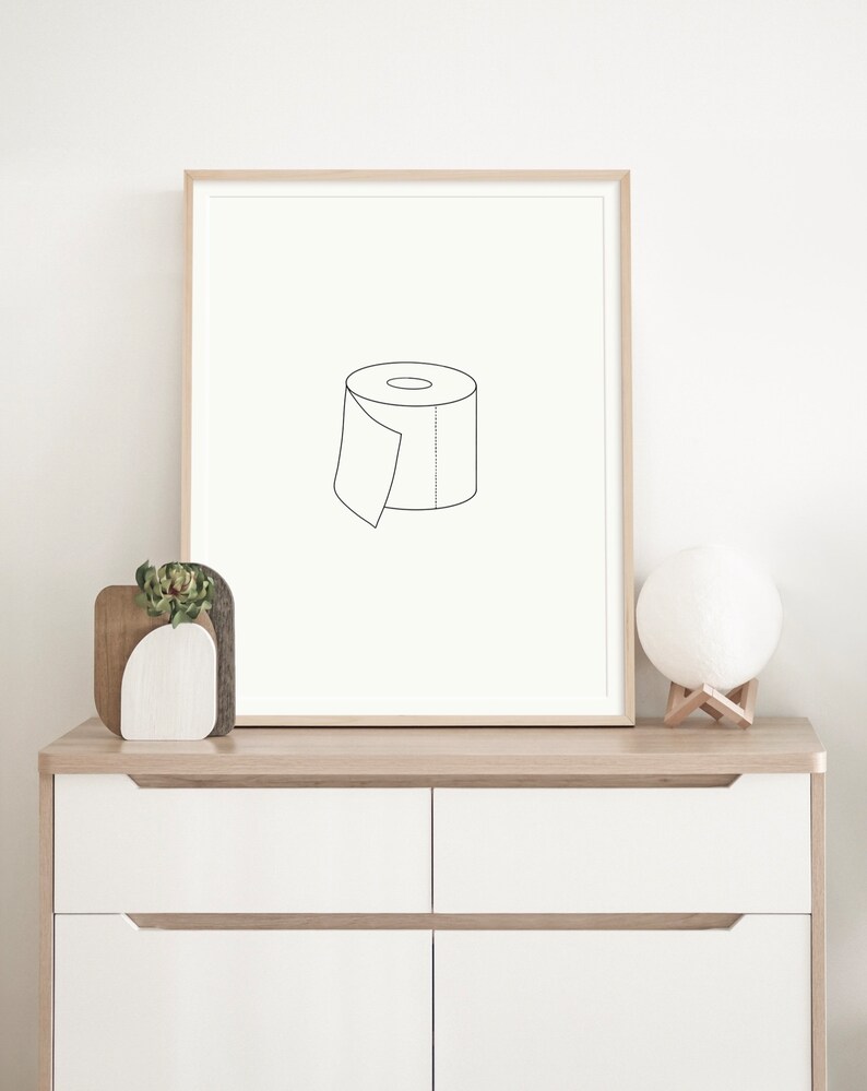 Minimalist Bathroom Wall Art Print, Line Art Simple, Simple Decor ...
