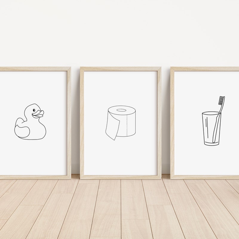 Bathroom Line Art - Etsy