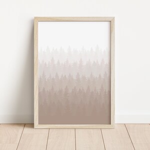 Beige forest wall art, neutral forest wall art, neutral tree prints, printable art abstract, nature wall art, beige neutral art, tree prints