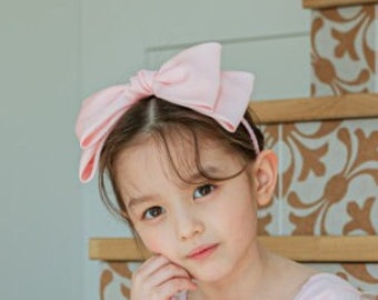 Silk Ribbon Headband | Headband for Girls | Large Ribbon Headband Pink, Ivory