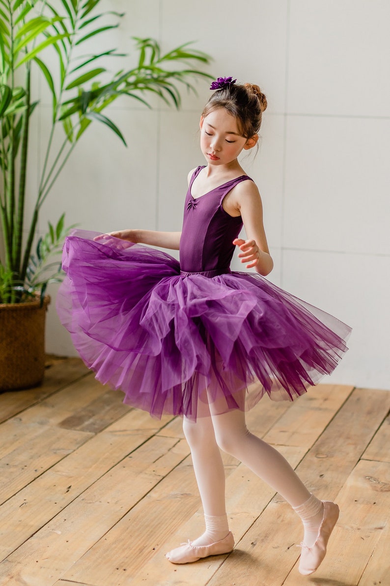 Girls Long Tutu Skirts Long Ballet Tutu Skirt Girls Dance Tutu Skirt Pink Tutu Skirt Lavender Tutu Skirt Aubergine