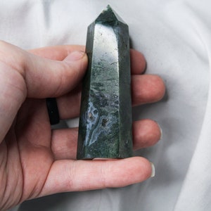 Druzy Moss Agate Tower