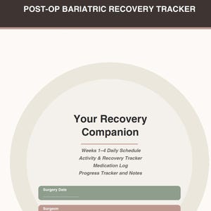 Registro de recuperación bariátrica / Horario, registro de actividades y medicamentos de las semanas 1 a 4 (PDF) Inicio a las 9:00 a. m.