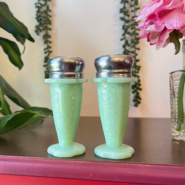 Jadeite Salt and Pepper Shakers Etsy