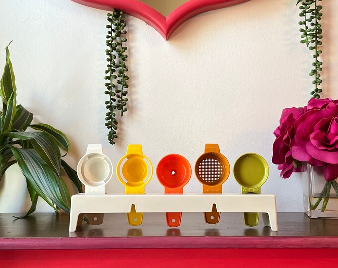 Stand Tupperware Vintage Tupperware Utensil Set of 5 With Holder | Mid Century ...