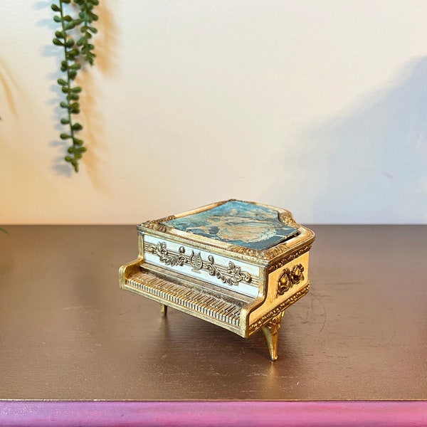 Vintage Laurel Japan Grand Piano Music Box | Working Laurel Japan Piano Musical Trinket Box | Laurel Japan Vintage Grand Piano Music Box