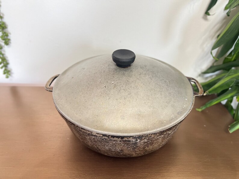 Vintage Dutch Oven With Aluminum Lid 5 Quart Antique Etsy