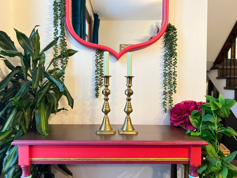 Antique Brass Victorian Candlesticks Made in England Stamped Etsy