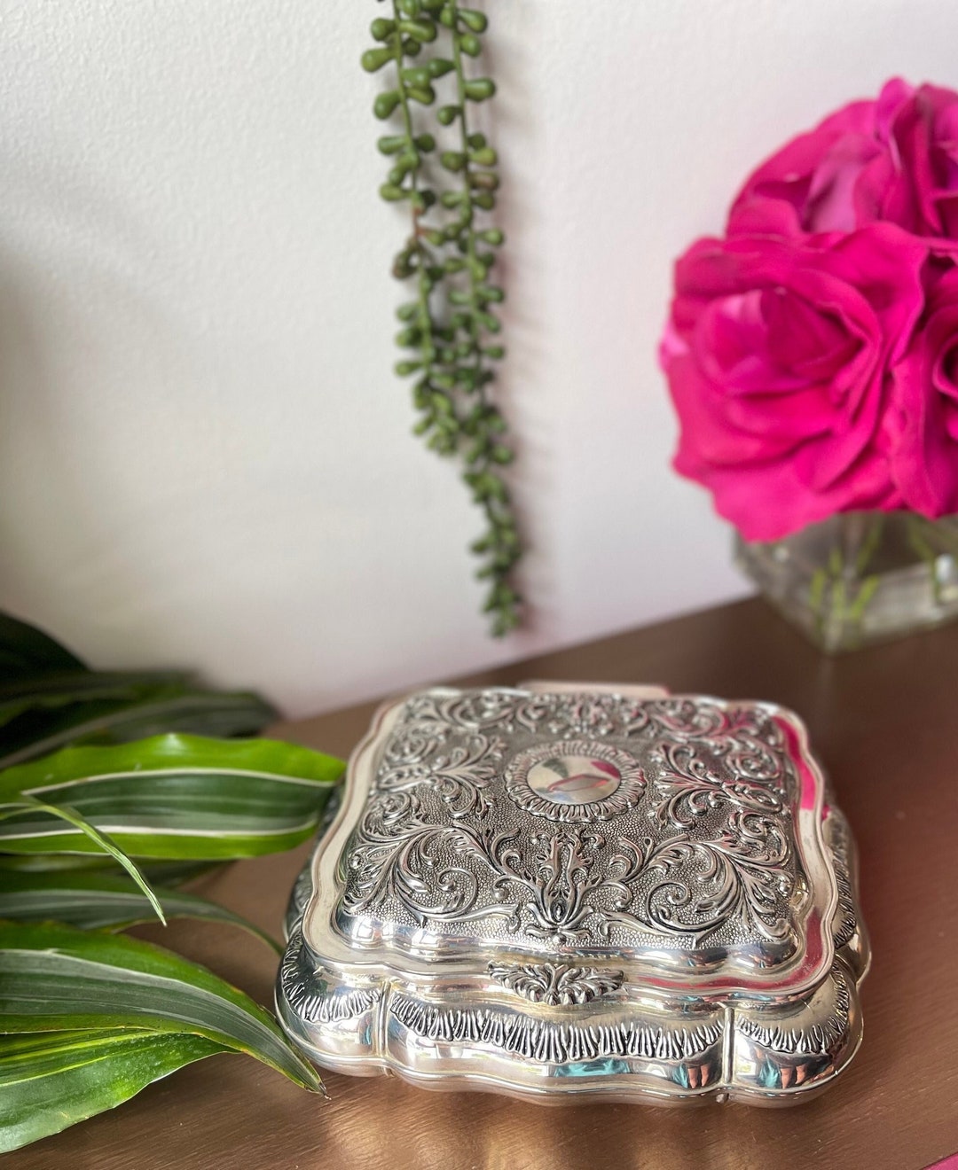 Vintage Silver Heritage Mint Jewelry Box 717 Victorian Silver Jewelry