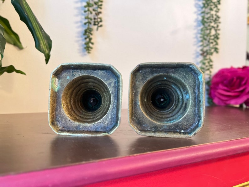 Antique Brass Victorian Candlesticks Made in England Stamped Etsy