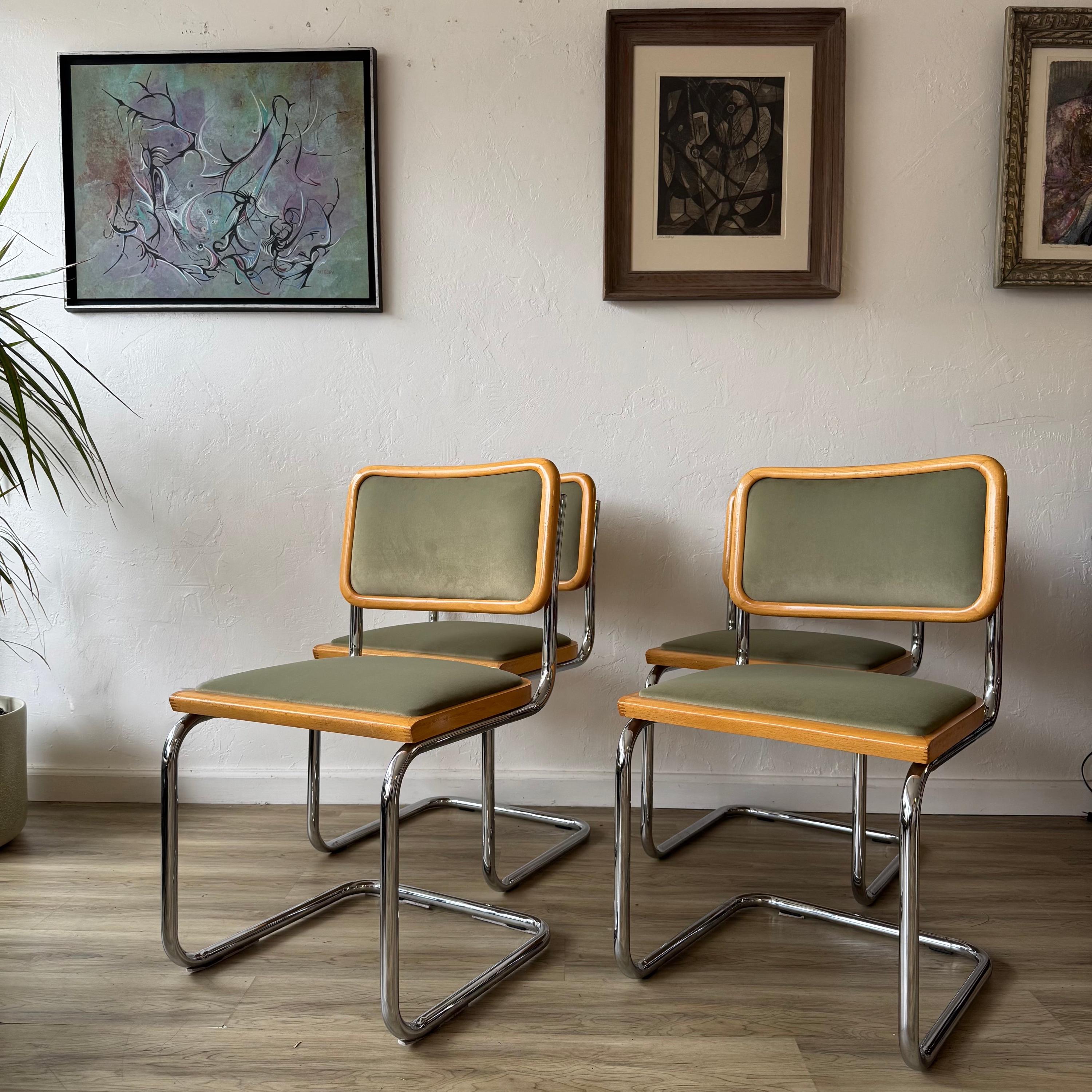 Italian Cesca Style Dining Chairs Set of 4 Vintage - Etsy Israel