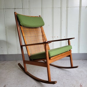 Hans Olsen for DUX Teak + Afromosia Rocking Chair