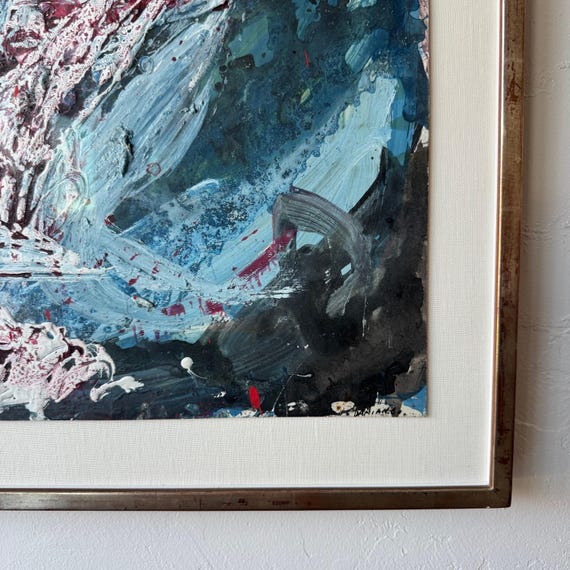 ホリア・ダミアン抽象油絵（ロバート・クーリッケ額装） - Etsy 日本