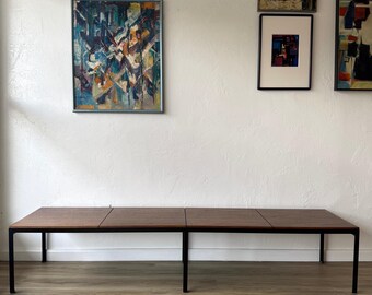 Vintage Knoll T Angle Walnut Bench or Coffee Table