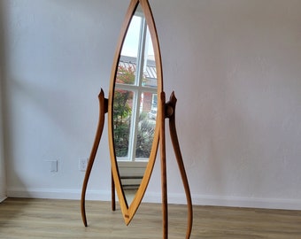 Studio Craft White Oak Sculptural Freestanding Mirror